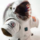 Development unit showing the upper torso and helmet.